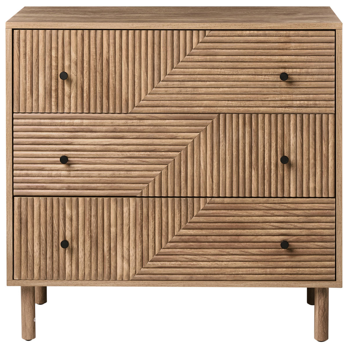 KOMODA s 3 zásuvkami Světle hnědá Ronge - světle hnědá, kompozitní dřevo (80/77/40cm) - Beliani