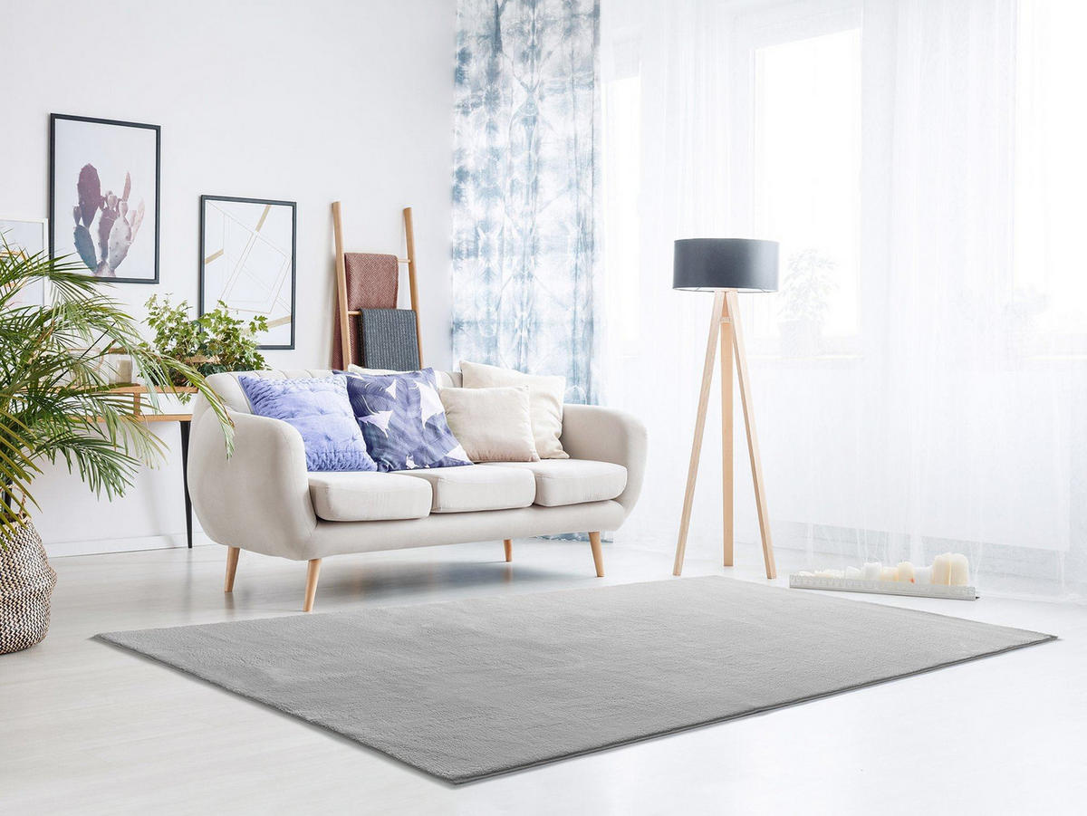 WEBTEPPICH waschbar Silber Loft 80/150 cm - Silberfarben, Textil (80/150cm) - Atticgo