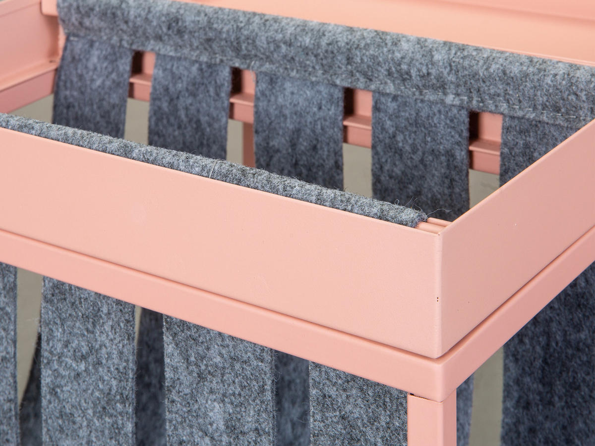 COUCHTISCH mit Magazinhalter grau und rosa - Grau, Holzwerkstoff (35/35/40cm) - ebuy24