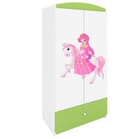 KINDERKLEIDERSCHRANK Prinzessin II - Grün, Holzwerkstoff (90/175/52cm) - RAUMHIRSCH FURNITURE