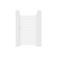 GARTENTOR Flügeltor - 103 x 181 cm - voll - Aluminium - Weiß - NAZARIO - Weiß, Metall (100/176cm) - Vente-Unique