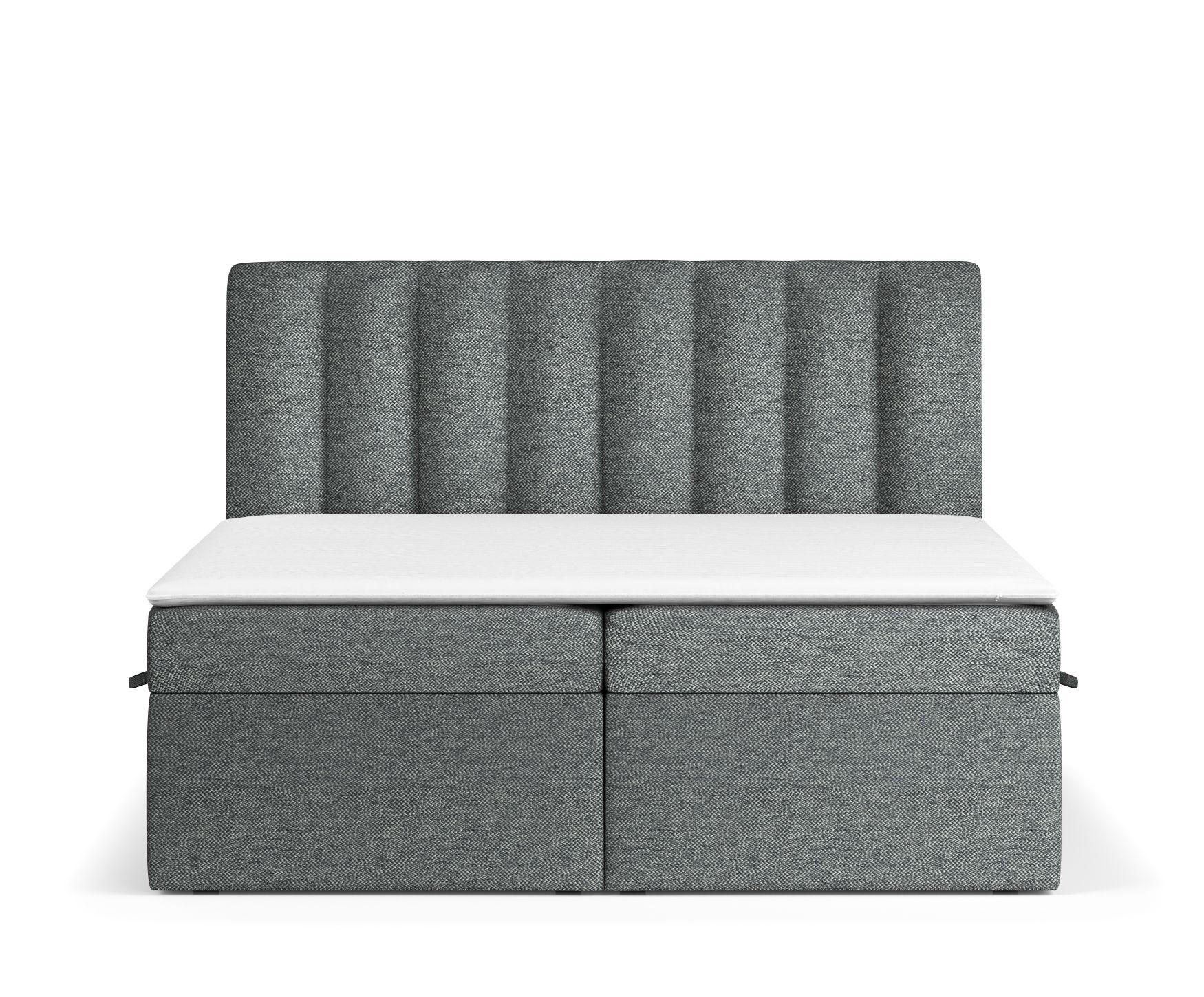 Thumbnail - Maison de Reve Boxbett, Anthrazit, Textil, Buche, Kiefer, H2, Höhe ca. 18 cm, 140x200 cm, Oeko-Tex® Standard 100, FSC 10...