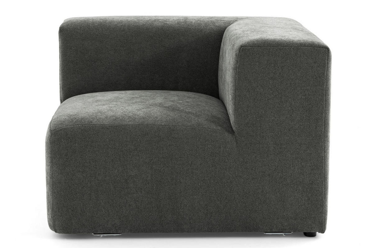 5-SITZER modulares Ecksofa HEAVEN SET 5 Rechts, Breite 380 cm Webstoff Dunkelgrau - Dunkelgrau/Schwarz, Holz/Kunststoff (245/380cm) - Muffo