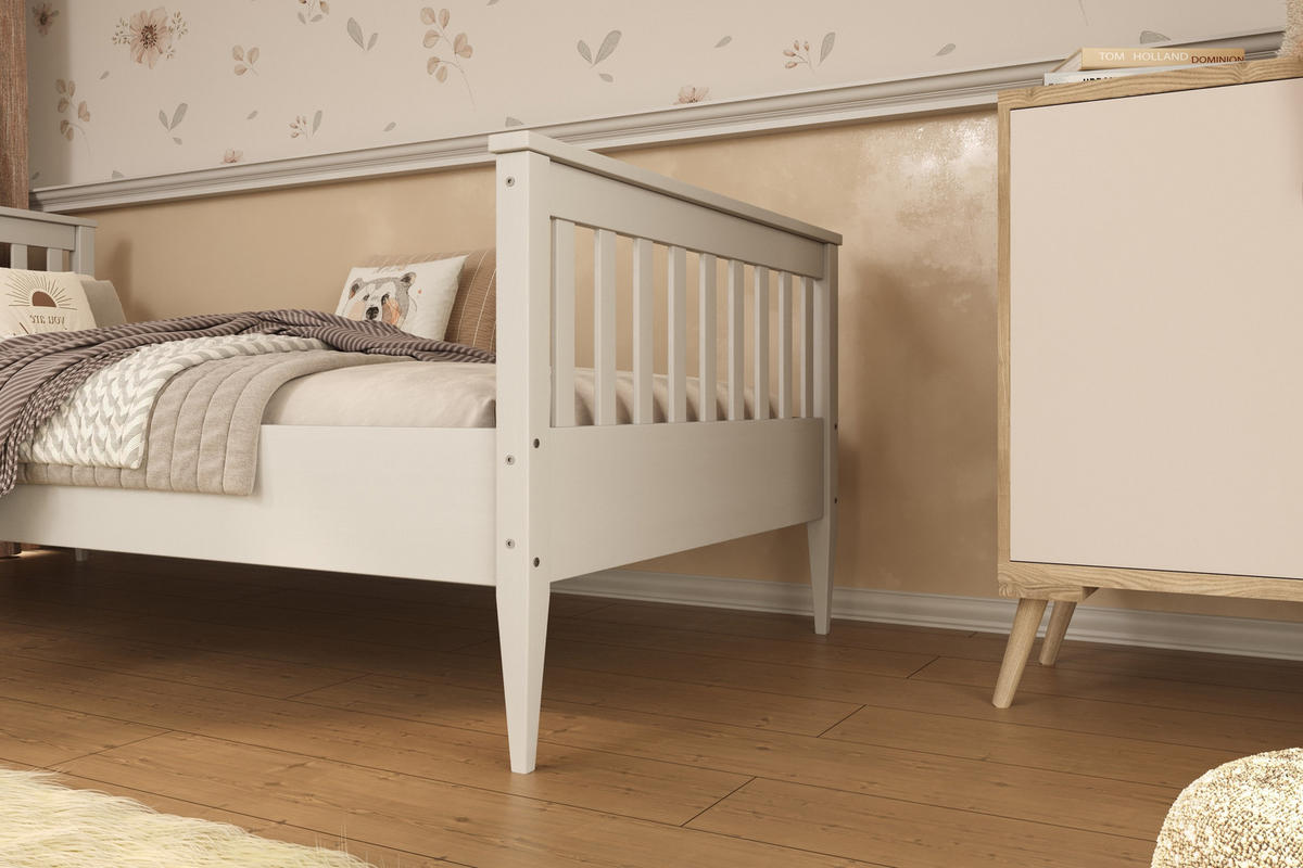 KINDERBETT Igns 80/90 -160/180/200 cm mit Matratze Weiß 80/160 - Weiß, Holz (80/160cm) - RAUMHIRSCH FURNITURE