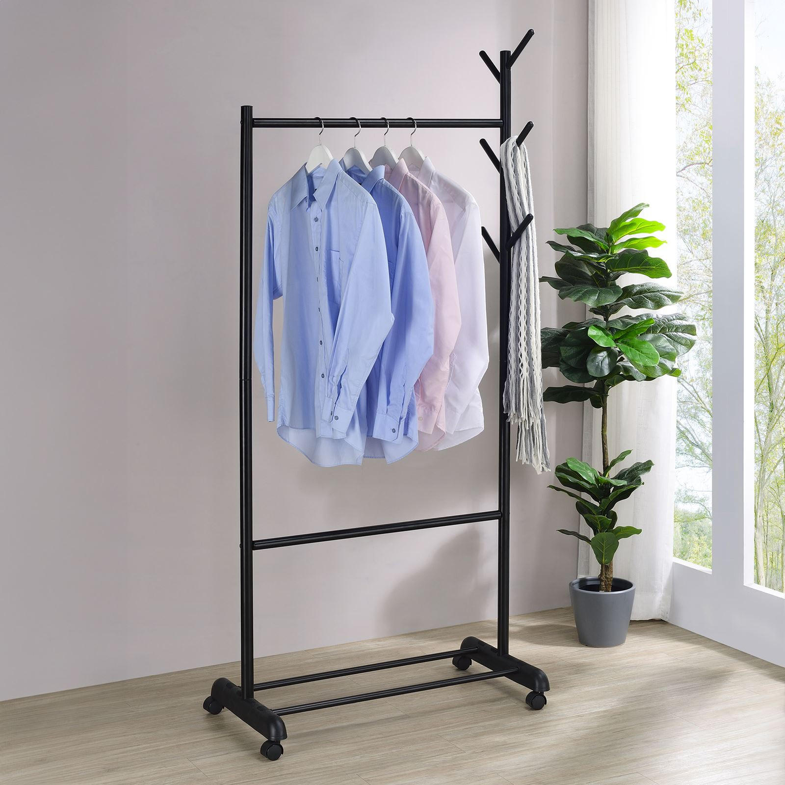 KLEIDERSTÄNDER AURIGO - Schwarz, Metall (81/185/44cm) - IDIMEX