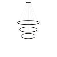 LED-HÄNGELAMPE 3er Ring Schwarz Ø 120 | 100 | 80cm - Schwarz, Metall (1.3/120/3.3cm) - s.luce