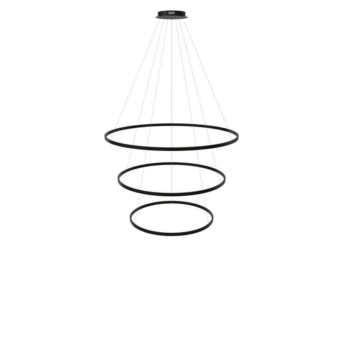 LED-HÄNGELAMPE 3er Ring Schwarz Ø 120 | 100 | 80cm - Schwarz, Metall (1.3/120/3.3cm) - s.luce