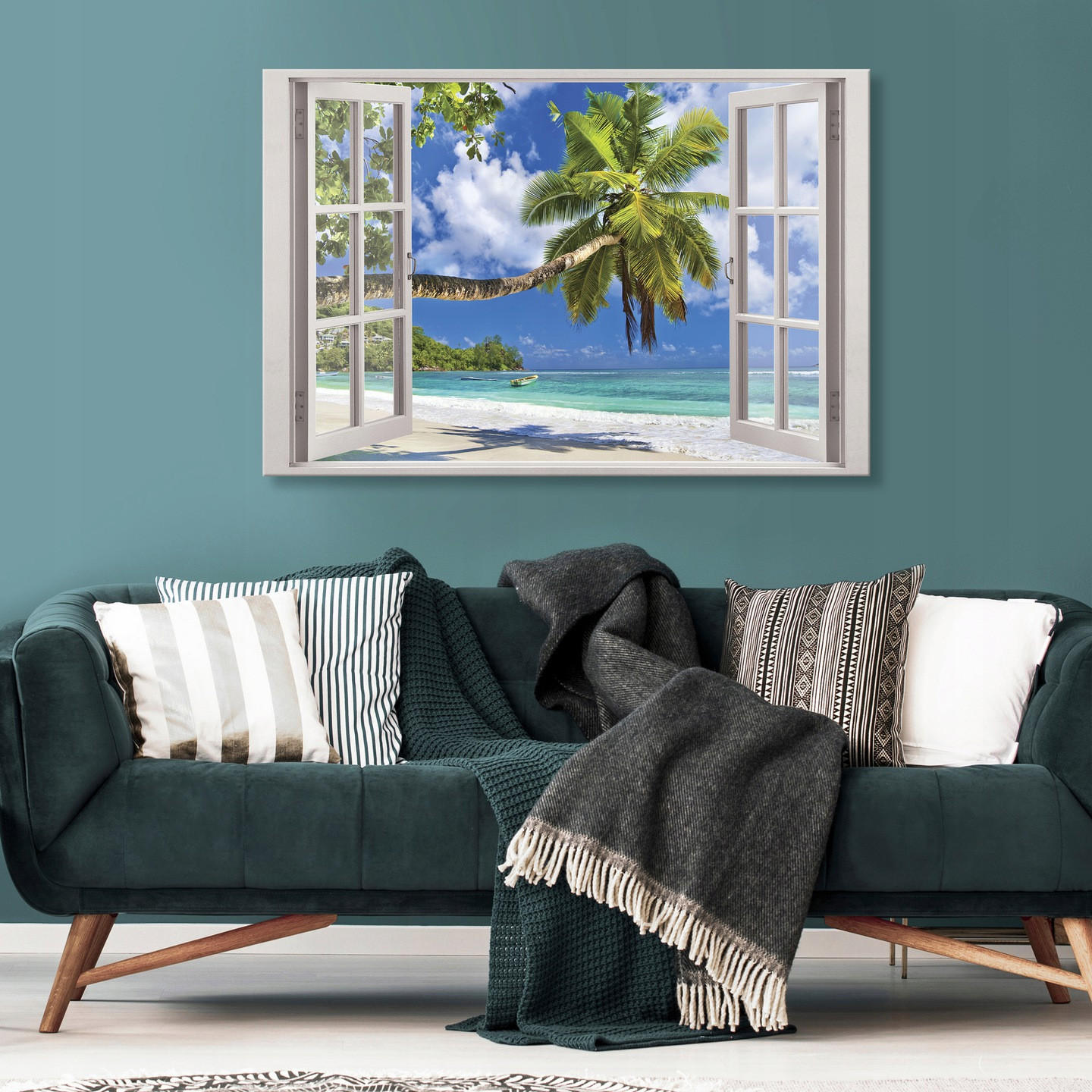 BILDER auf Leinwand Strand Meer Modern 80x60 - Multicolor, Holzwerkstoff (80/60cm) - Wallarena