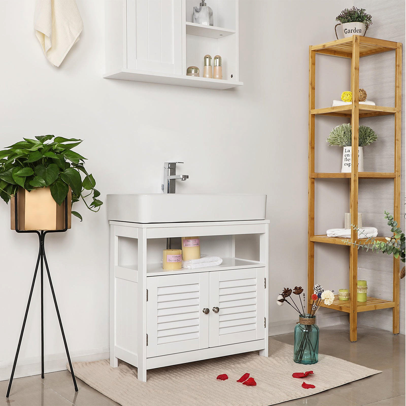 WASCHBECKENUNTERSCHRANK - Weiß, Holzwerkstoff (60/30/60cm) - Hansiro