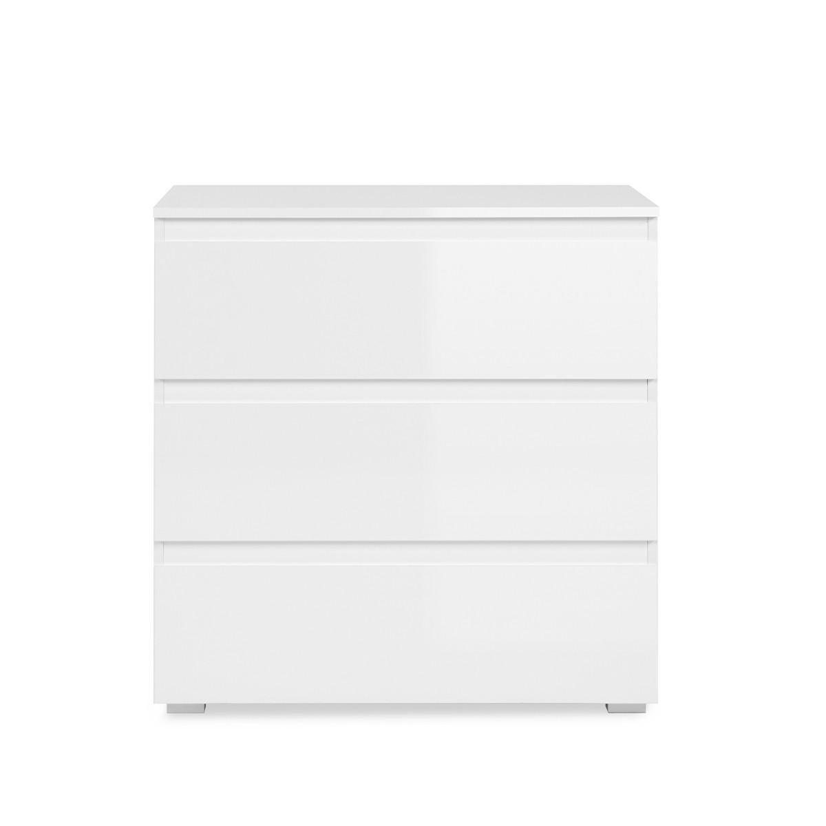 KOMMODE mit 3 Schubladen L80 cm - Pretoria - Weiß, Holzwerkstoff (45.1/80.4/80cm) - Calicosy