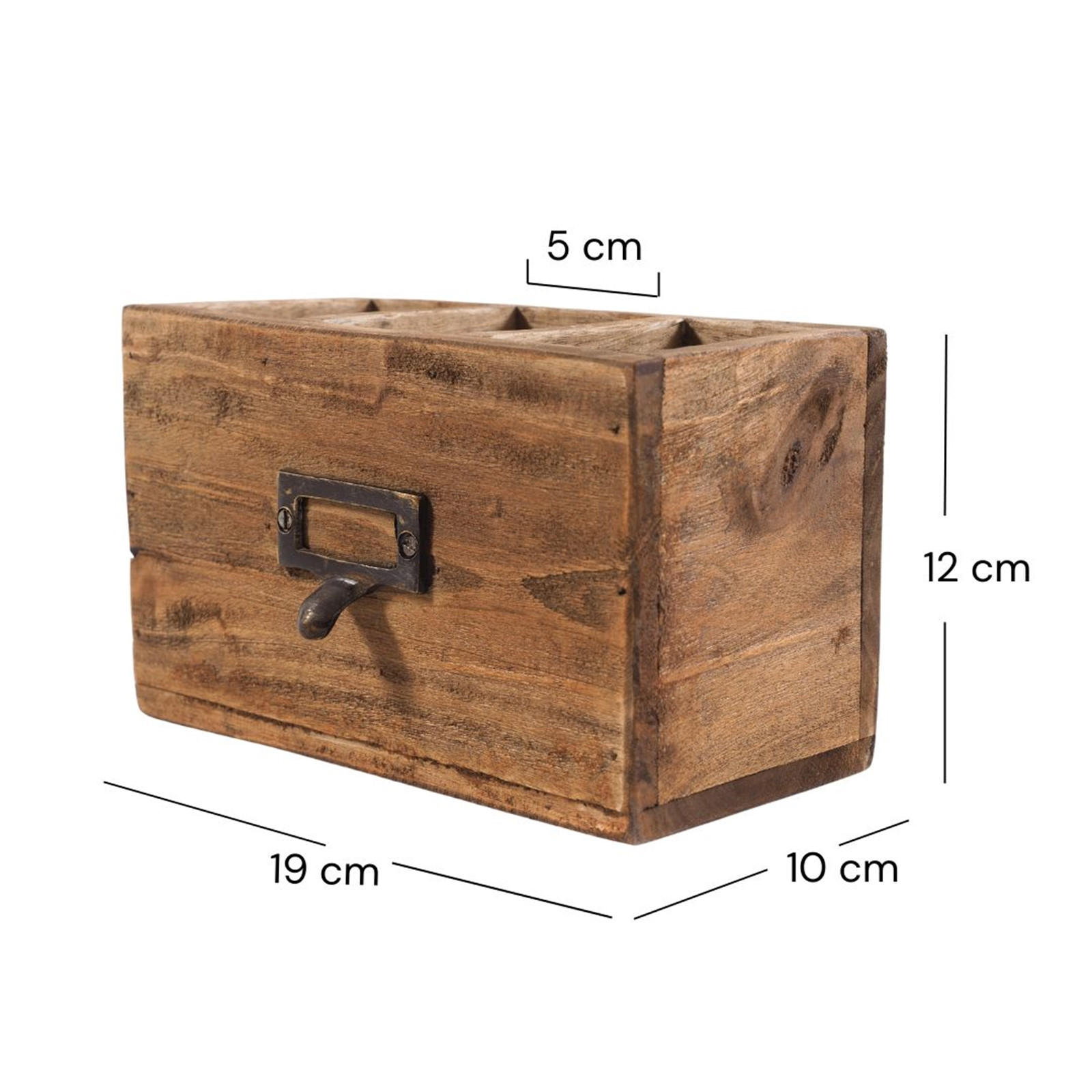 STIFTEHALTER-BOX Vintage 19 Mahagoni 01 natur-vintage - Naturfarben, Holz (10/19/12cm) - DESIGN DELIGHTS