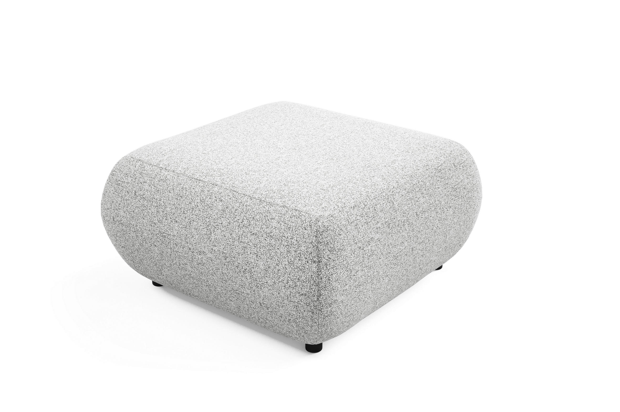 POLSTERHOCKER DELTA Modern Sitzhocker, Fußhocker Hellgrau - Hellgrau, Holzwerkstoff/Kunststoff (88/41/88cm) - MASSENO