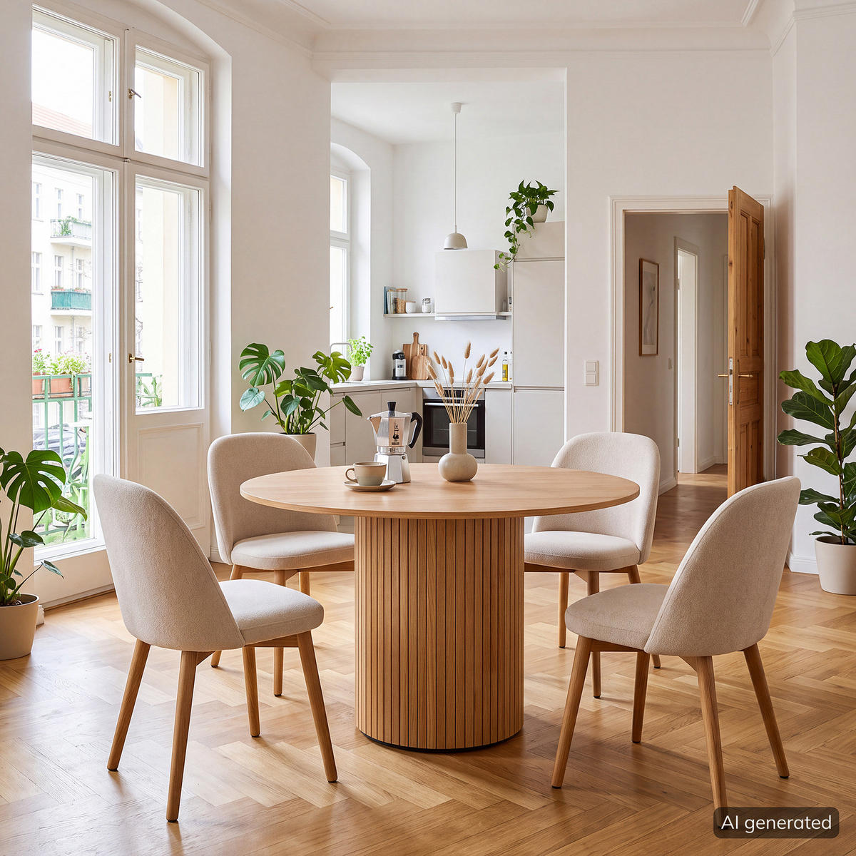 ESSTISCH - MDF / Eisen - Eichefarben, Holzwerkstoff/Metall (120/120/75cm) - home24