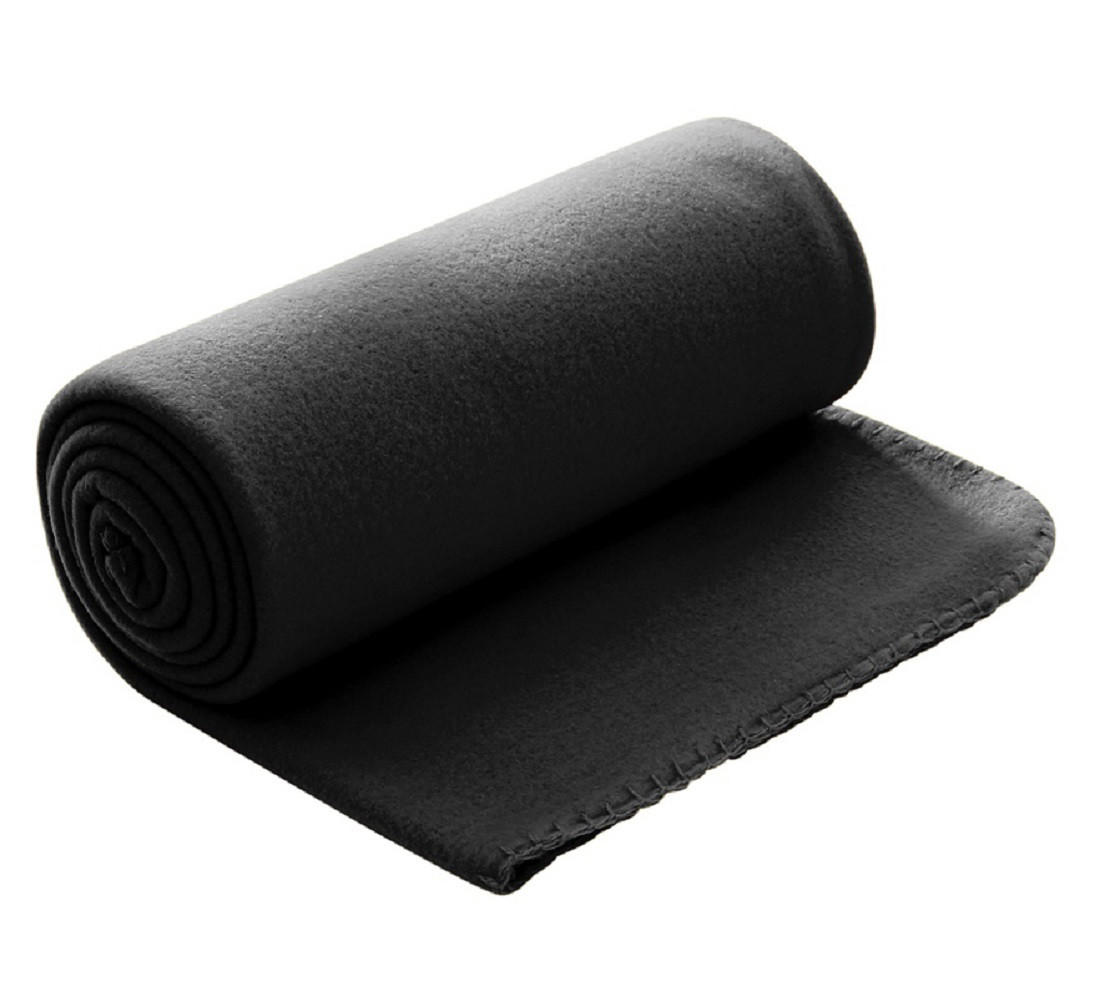 FLEECEDECKE schwarz 130/160 cm Kettelrand Anti-Pilling - Schwarz, Textil (130/160cm) - wometo