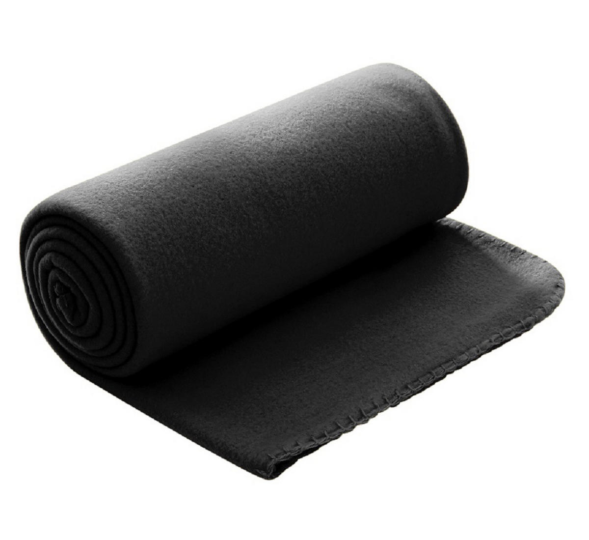 FLEECEDECKE 10er Set schwarz 130/160 cm Kettelrand Anti-Pilling - Schwarz, Textil (130/160cm) - wometo