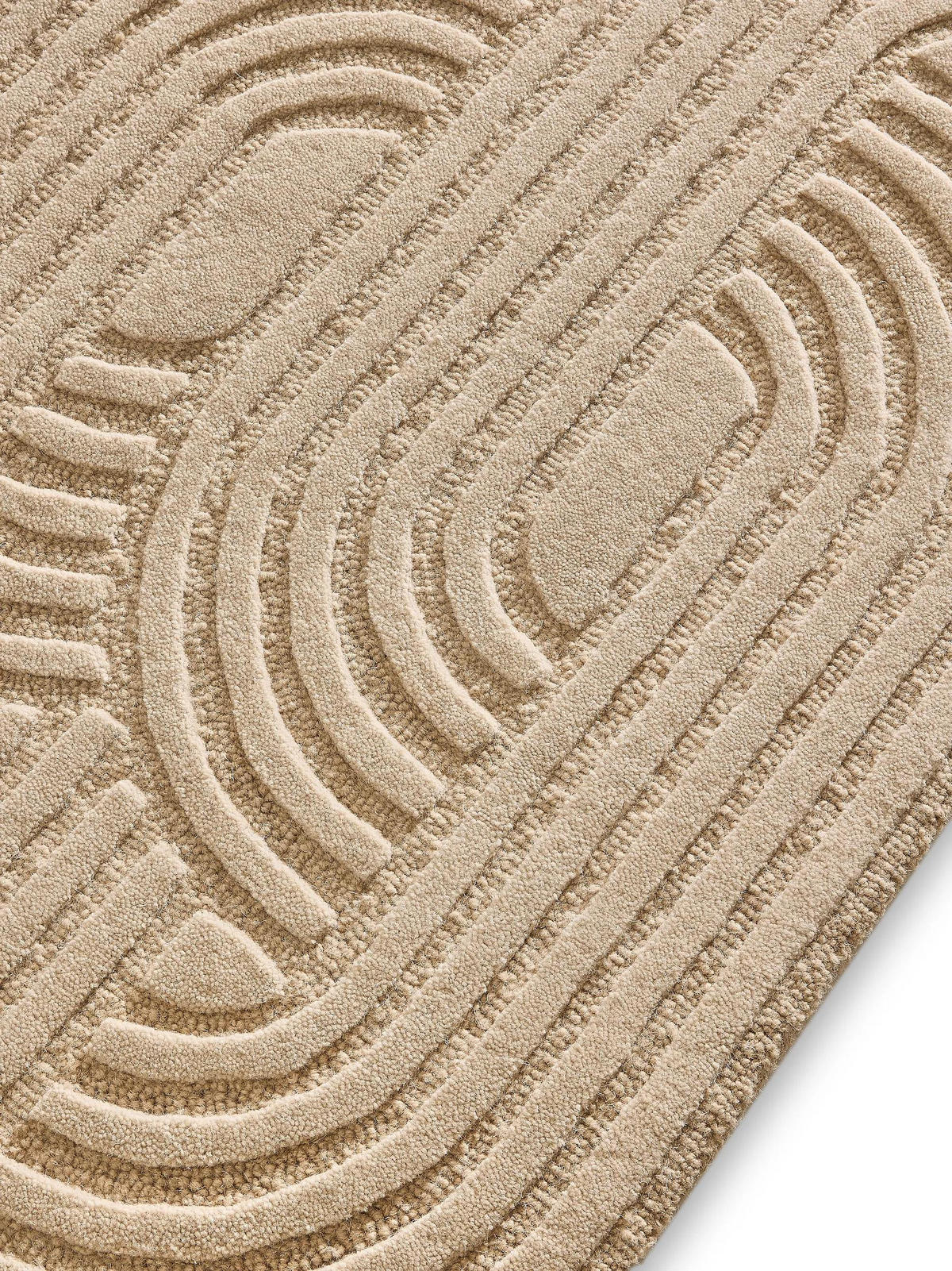 WOLLTEPPICH-LÄUFER Nuria Beige 70x200 cm - Beige, Textil (70/200cm) - benuta Pure