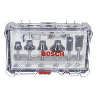 BOSCH Rand- und Kantenfräser Set 6 tlg. 1/4" Schaft ( 2607017470 ) Trim & Edging Set für Oberfräsen - Multicolor, Holz (25/212/8cm) - Bosch Professional