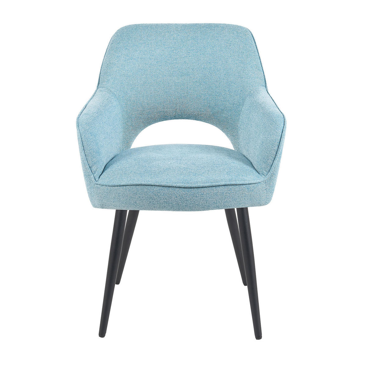 ESSZIMMERSTUHL Mika-Runa - Schwarz/Hellblau, Textil/Metall (60/87/65cm) - DUBI Möbel