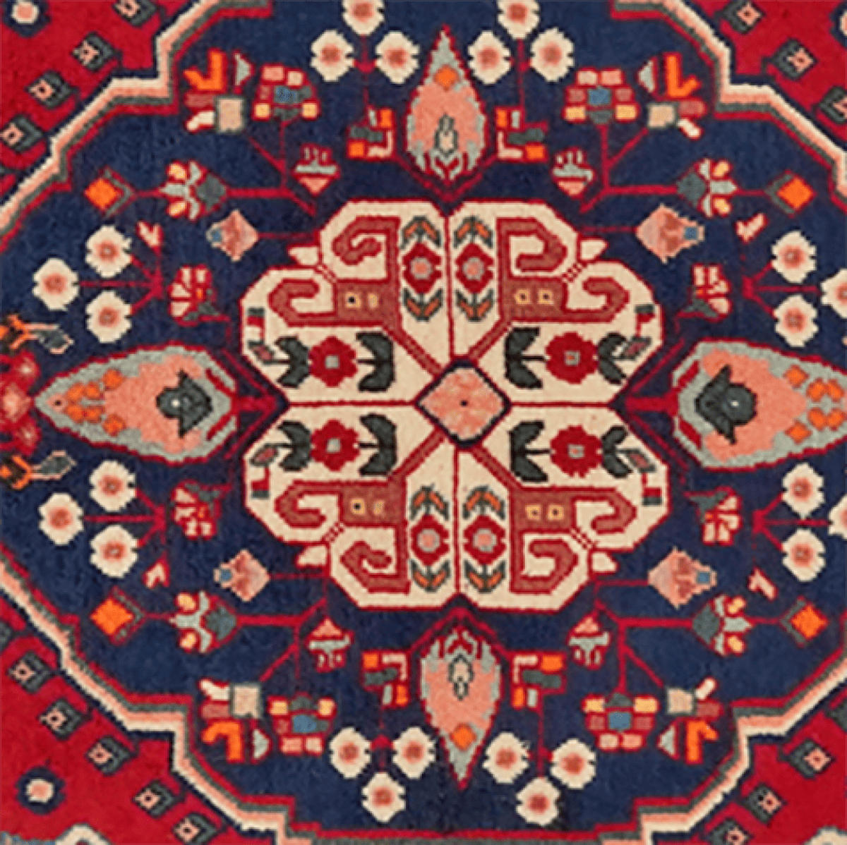 ORIENTTEPPICH handgeknüpft Gashgai Rot, Blau 58/57 cm Schurwolle - Blau/Rot, Textil (57/58cm) - Looma