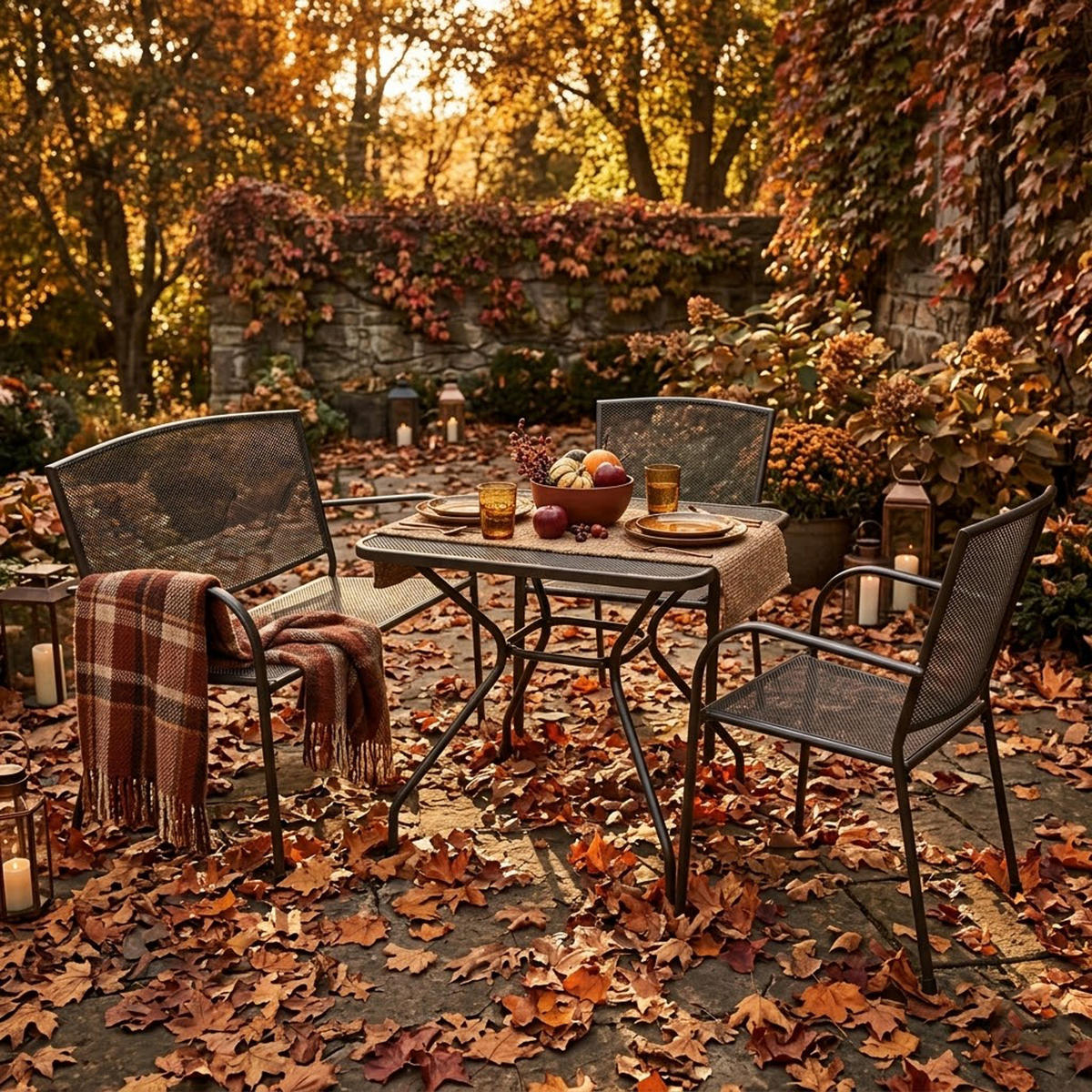 GARTENESSGRUPPE Glasgow - GARTEN-GARNITUR für 4 Personen - Gartenmöbel Set 4-teilig - Streckmetall anthrazit - Grau, Metall - TPFGarden