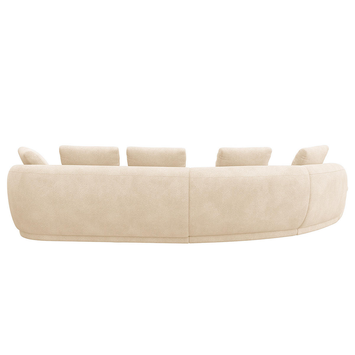 ECKSOFA mit Rundecke - Beige/Schwarz, Kunststoff/Textil (340/225cm) - home24