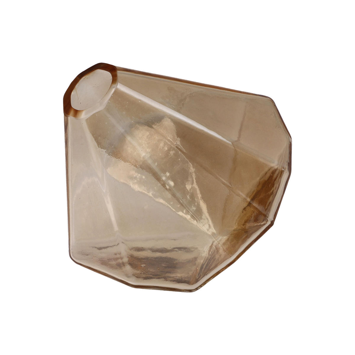 VASE Diamond Shiny Sand, Glas, 12 cm - Beige, Glas (12cm) - Goebel