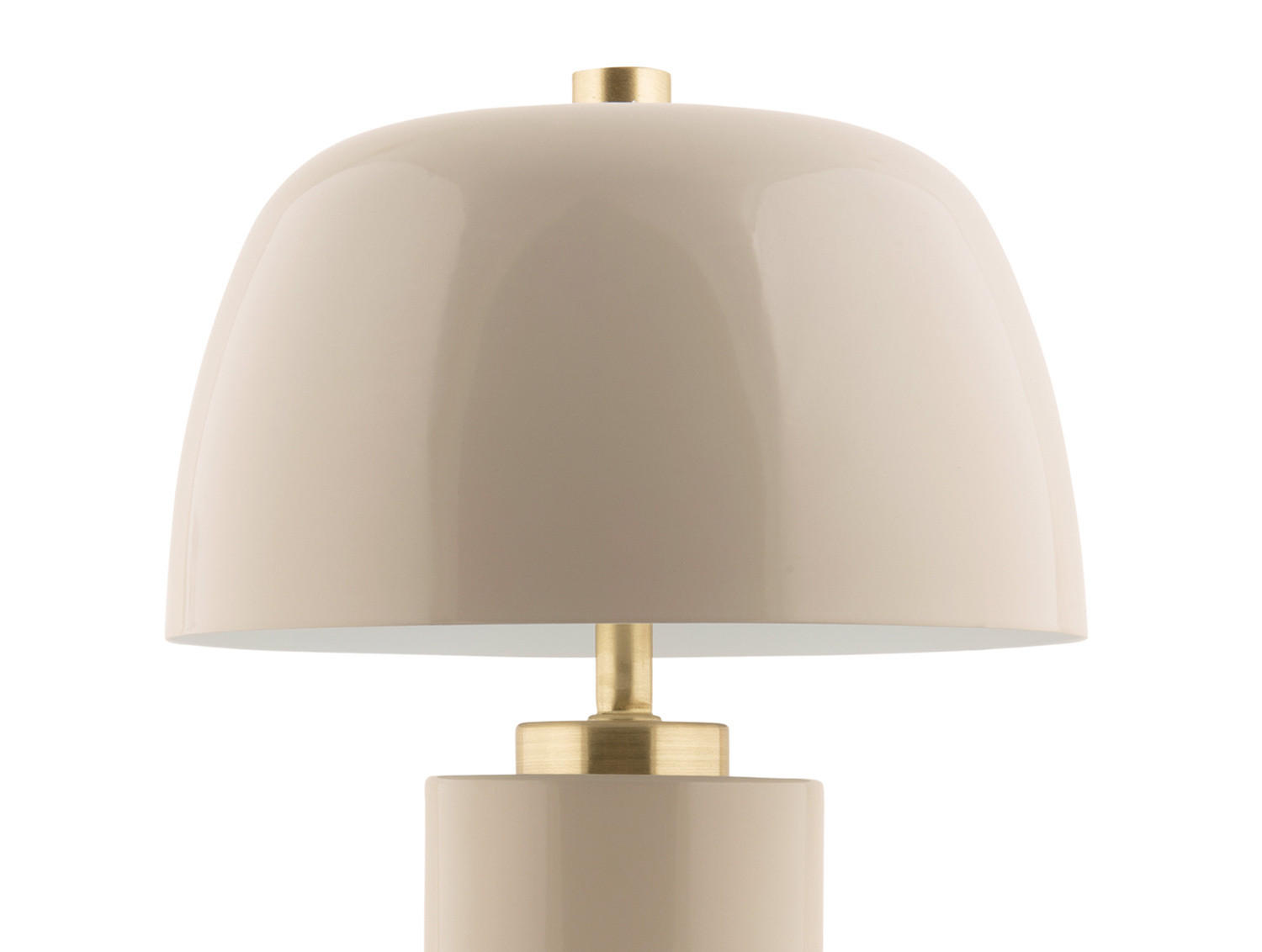 TISCHLAMPE Freya Ø 18 cm kabellos - Beige, Metall (18/18/30cm) - Leitmotiv