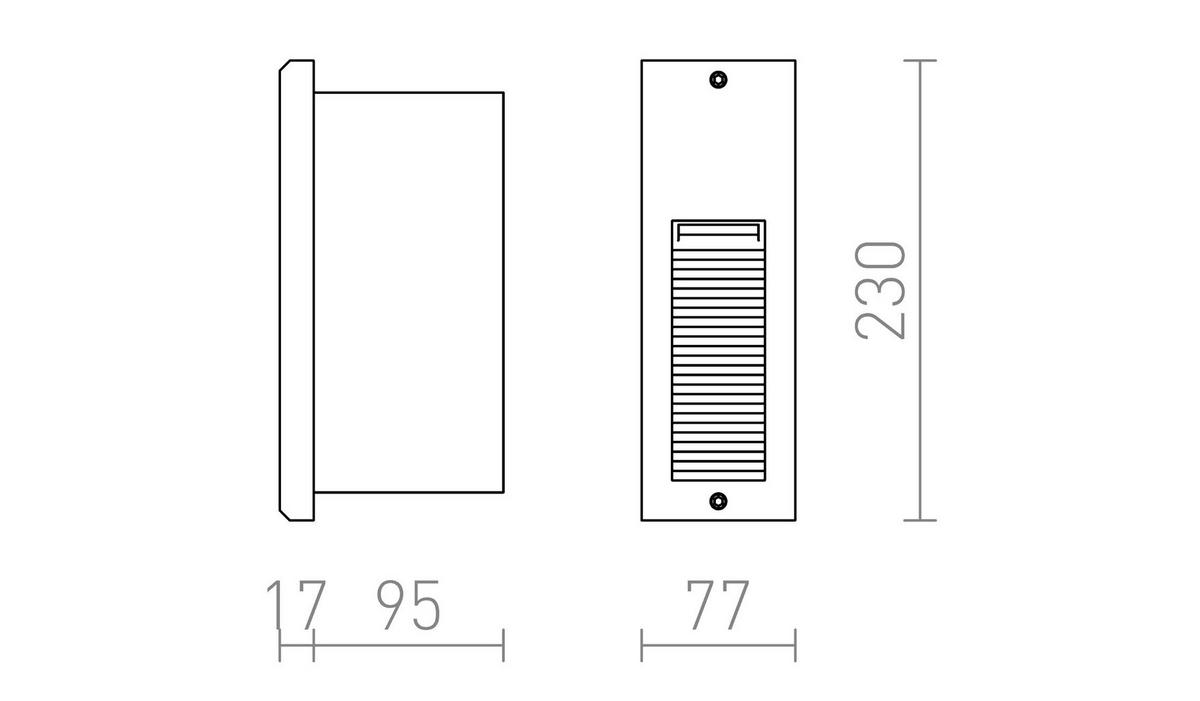AUSSENLEUCHTE FACA Silbergrau 2 W IP54 - Grau, Metall (8/8/23cm) - Rendl