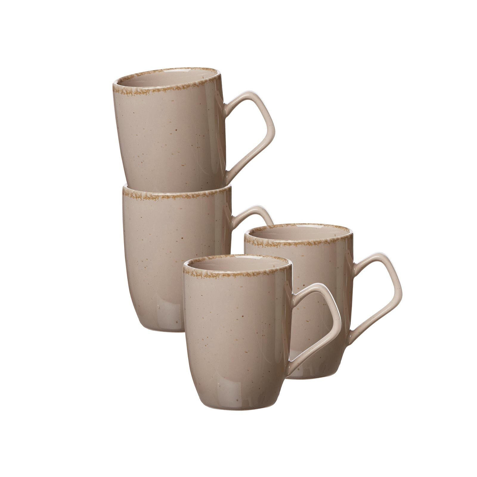 HENKELBECHER Casa Grau 380 ml 4er Set - Grau, Keramik (0.38L) - Ritzenhoff Breker