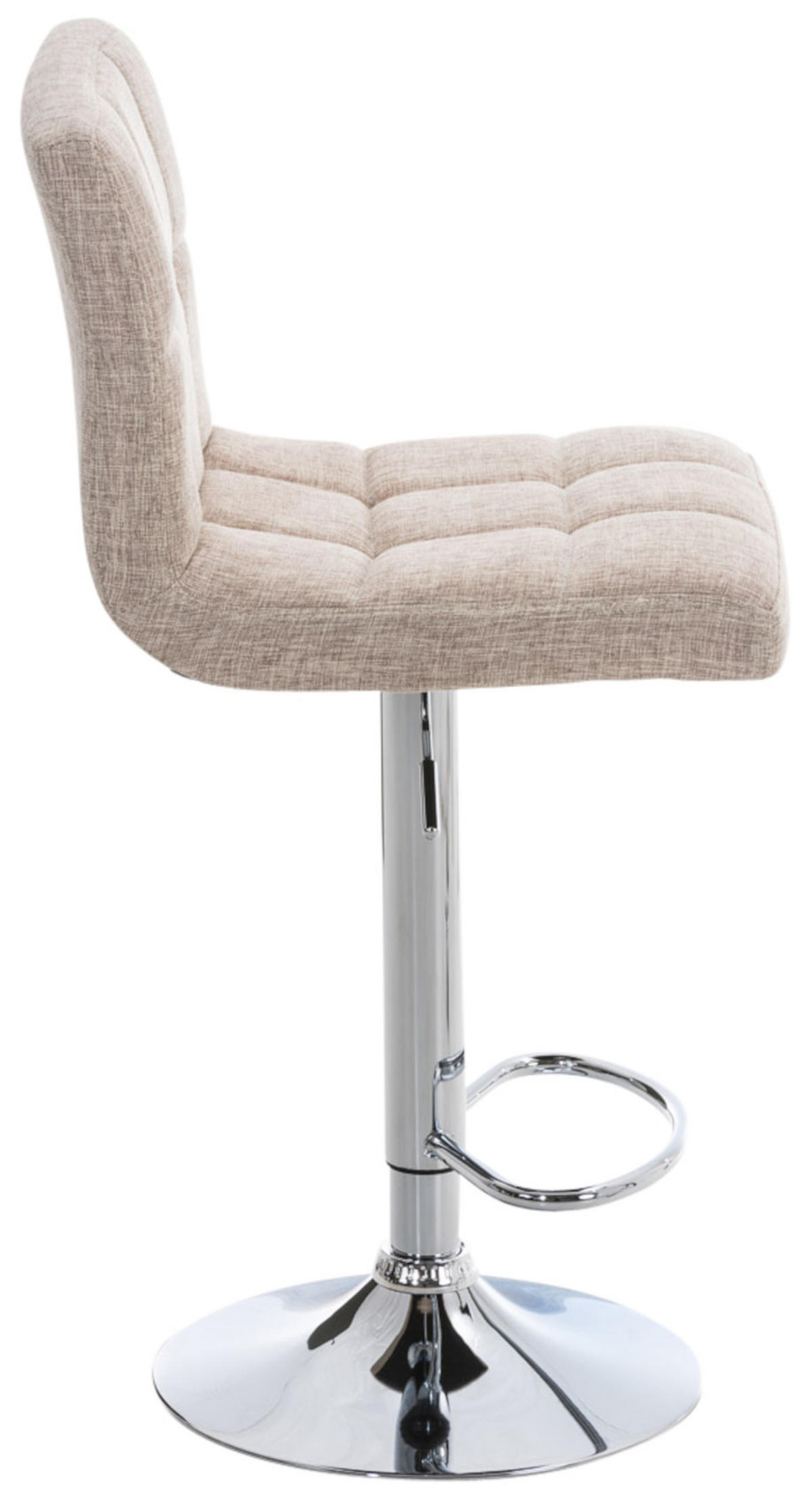 BARHOCKER 2er Set Peran STOFF C creme - Chromfarben/Creme, Textil/Metall (46/114/47cm) - TPFLiving