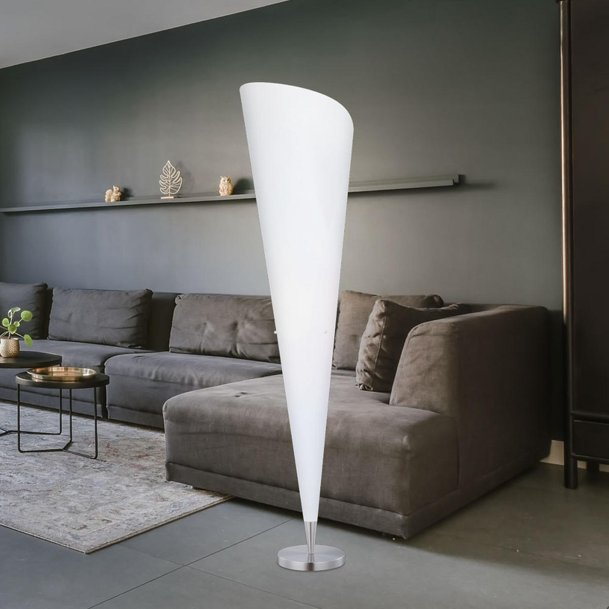 LED STEHLEUCHTE Metall Weiß matt - Weiß, Metall (30/35/143.5cm)