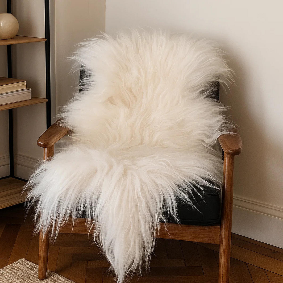 SCHAFFELL Ganzes Island Schaffell Weiß Natur, ca. 120 cm - Weiß, Fell (70/120cm) - Provellus