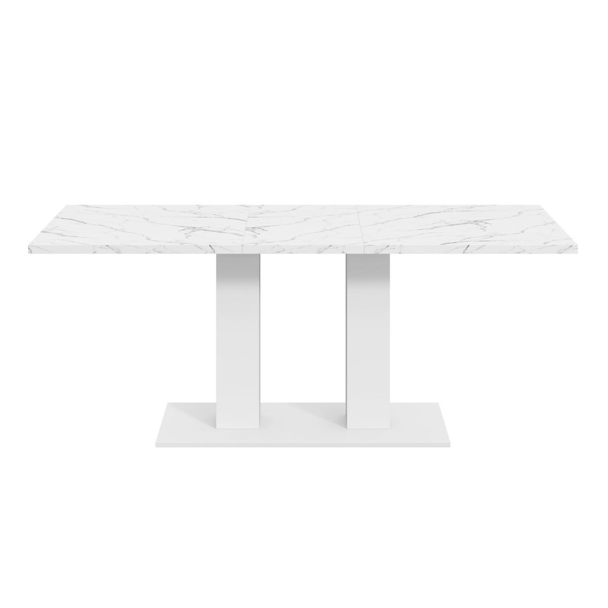ESSTISCH 140/70 cm Weiß aus MDF mit Ausziehfunktion - Weiß, Holzwerkstoff (180/70/75cm) - OKMYHOME