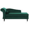 CHAISELONGUE Samtstoff smaragdgrün linksseitig Luiro - Dunkelbraun/Grün, Textil (160/77/70cm) - Beliani