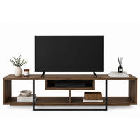 TV-ELEMENT Asal Walnuss Schwarz - Walnussfarben/Schwarz, Holzwerkstoff (149.4/40/35.2cm) - Decorotika