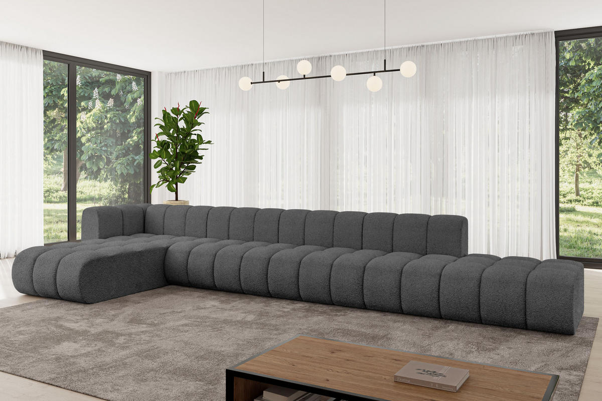 ECKSOFA modulares Sofa Zuvon-L3 - 478x177x70 cm Grau - Grau, Holzwerkstoff/Textil (478/177cm) - ALTDECOR