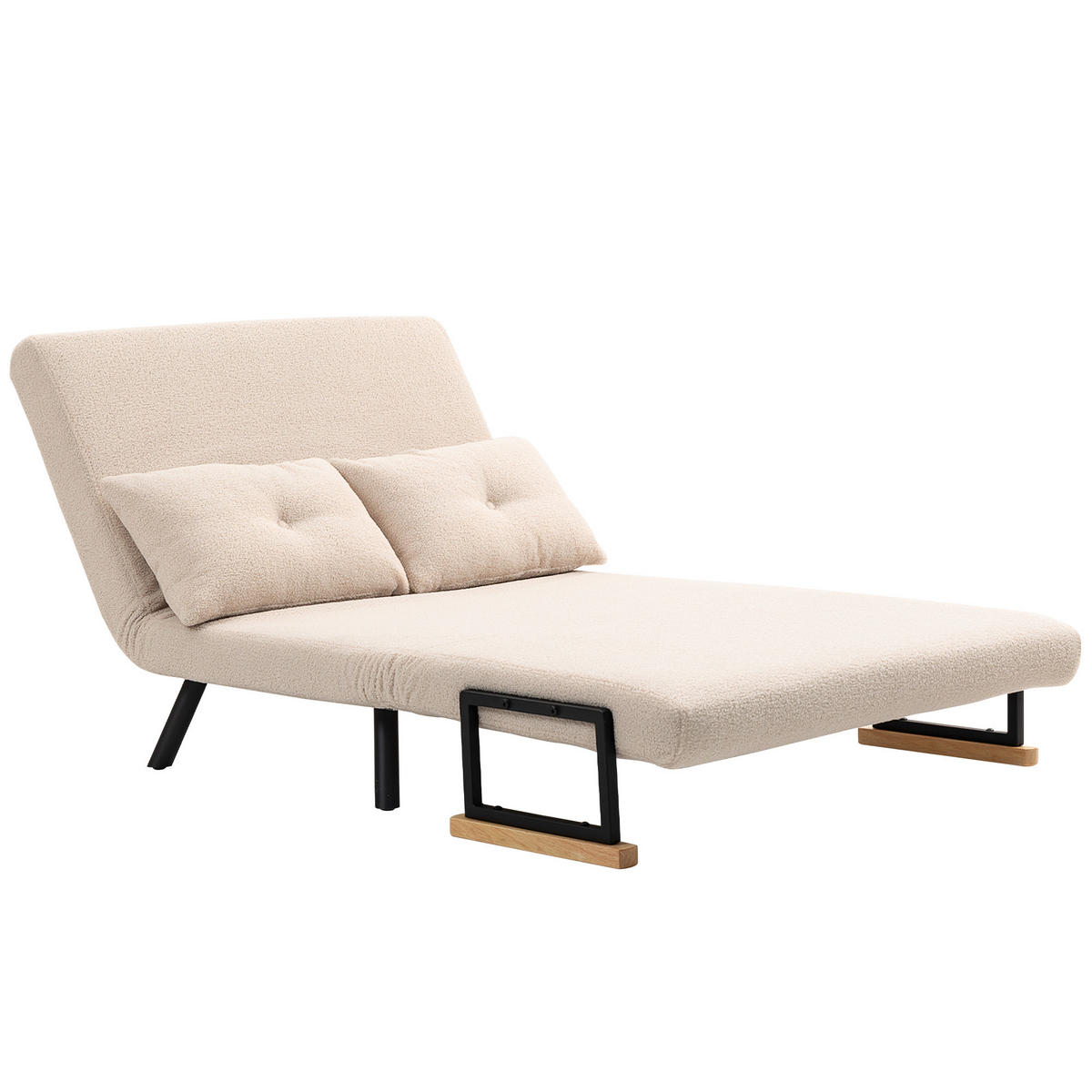 SCHLAFSOFA DE-08238 4-in-1 mit Schlaffunktion Beige - Beige, Metall (102/81/73cm) - ComfortXL