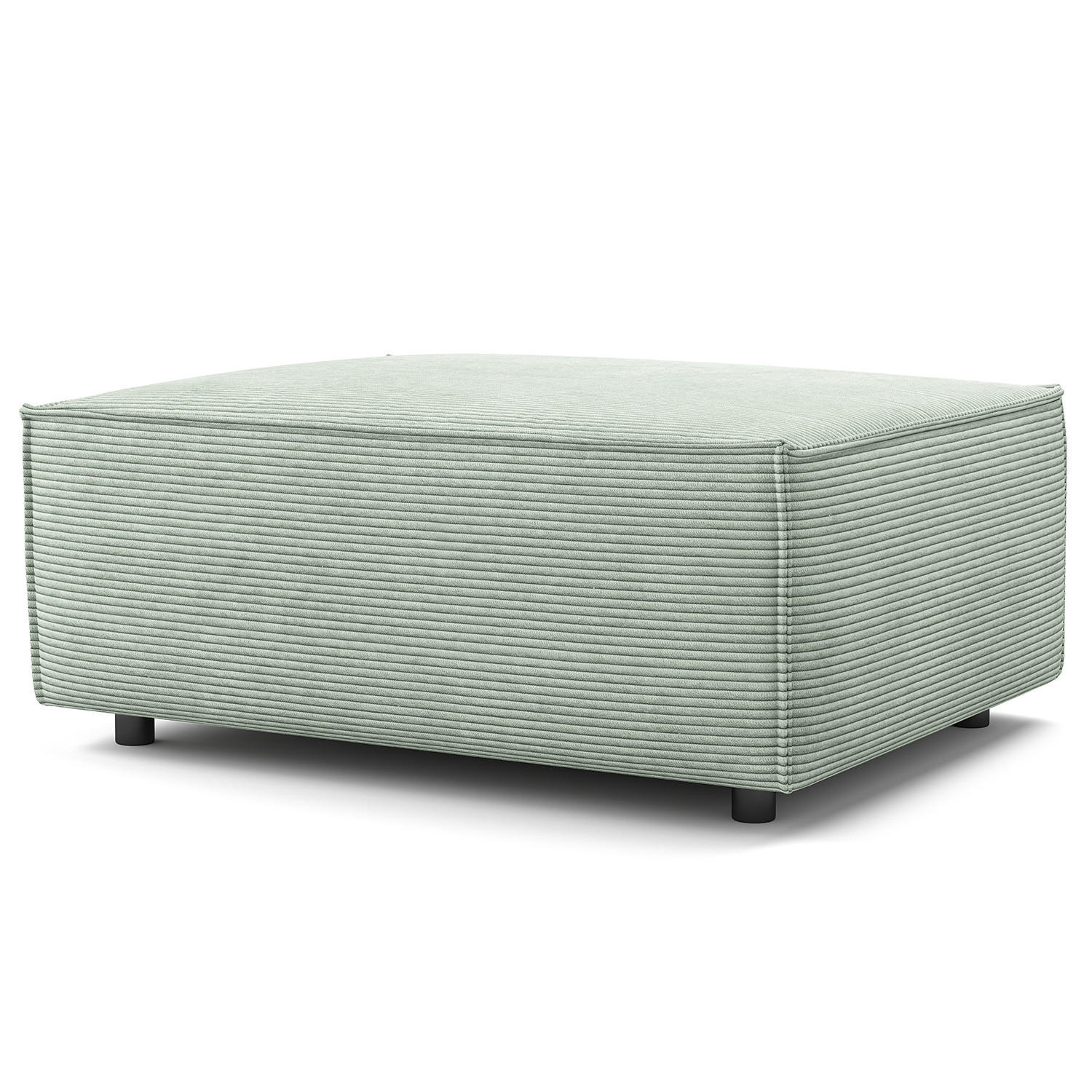 POLSTERHOCKER rechteckig - Schwarz/Mintgrün, Kunststoff/Textil (97/40/79cm) - home24