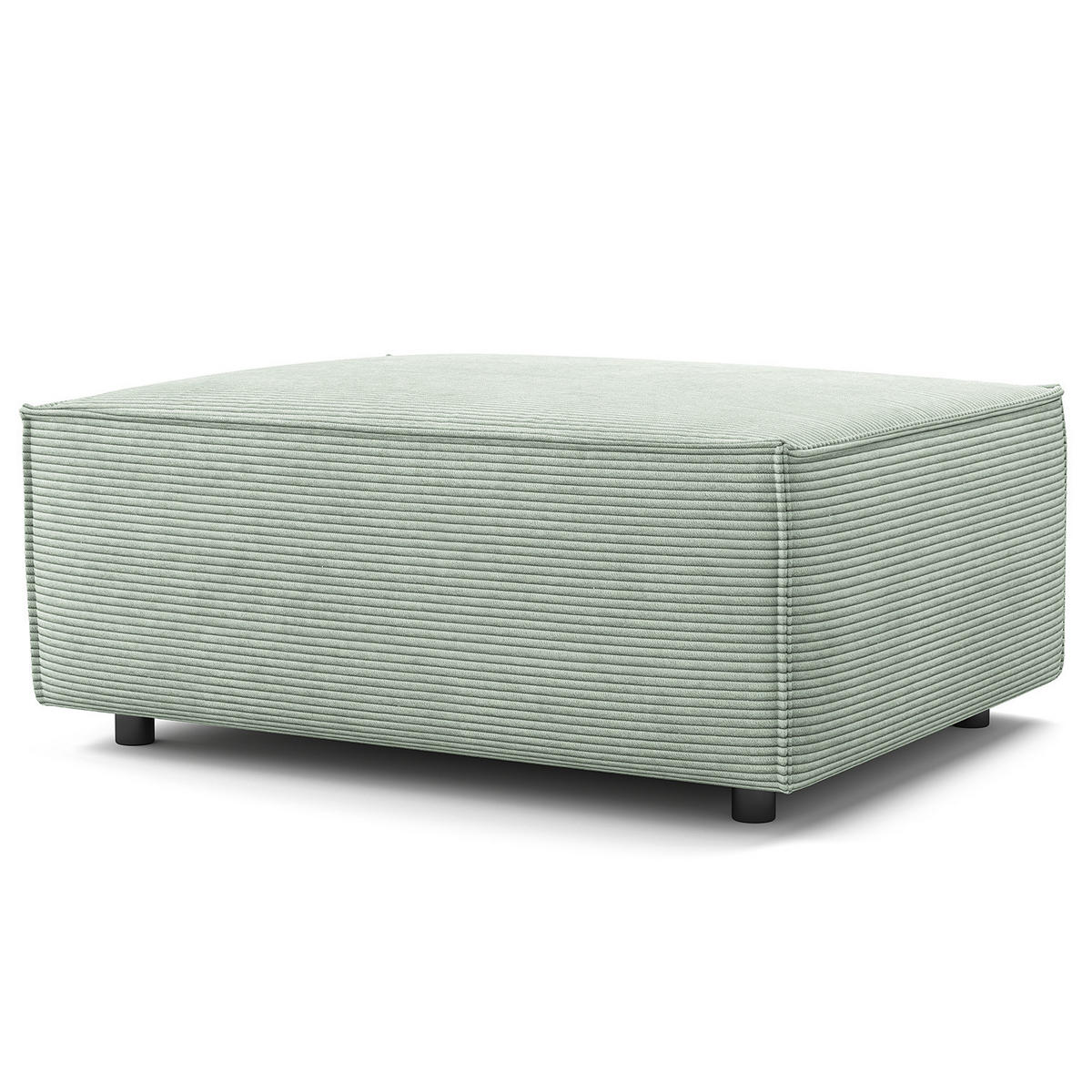 POLSTERHOCKER rechteckig - Schwarz/Mintgrün, Kunststoff/Textil (97/40/79cm) - home24