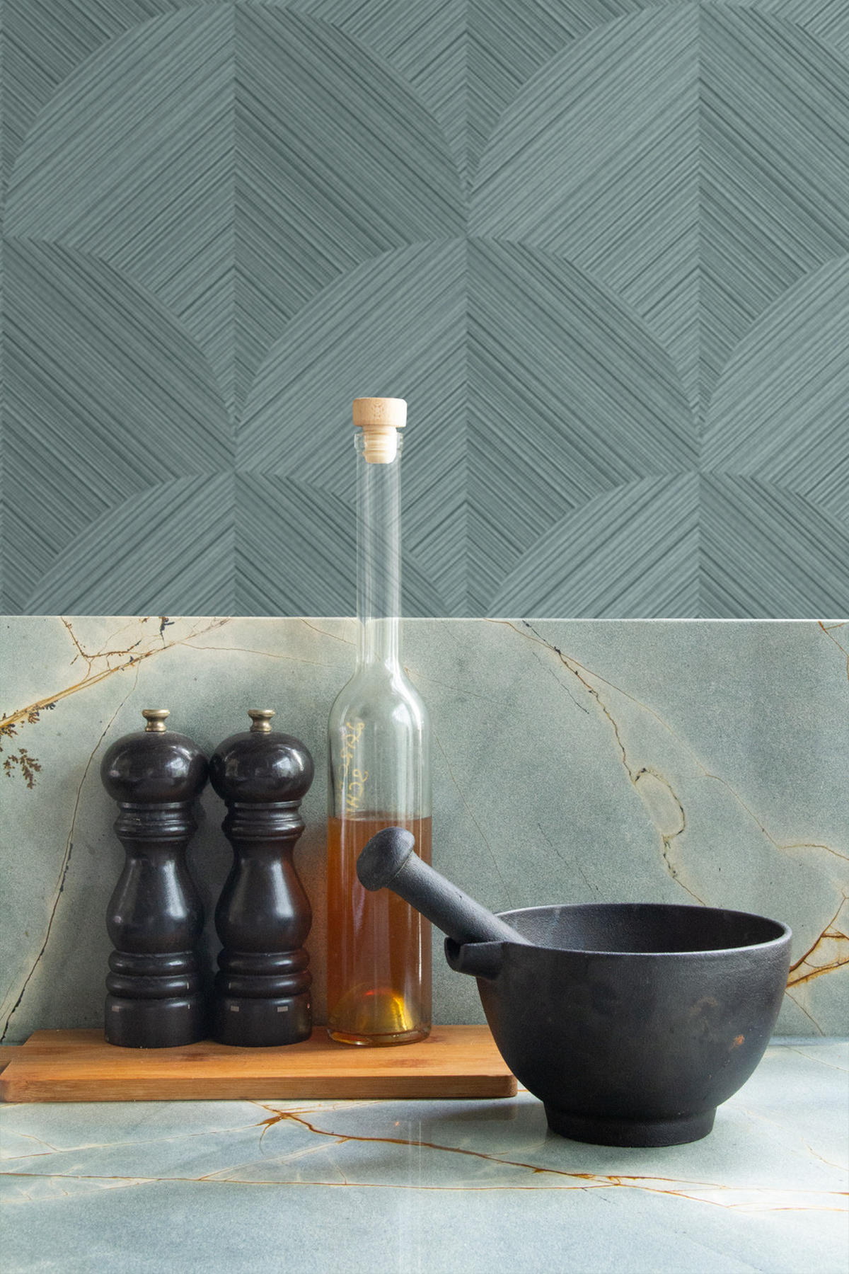 TAPETE 3D Muster 53 cm x 10.05 m - Blau, Papier (53/1000cm) - Origin Wallcoverings