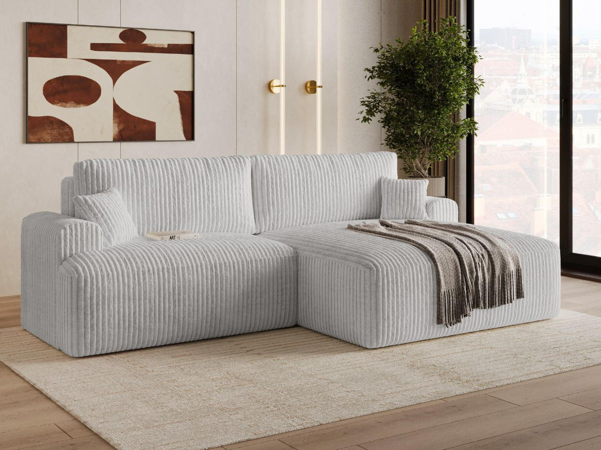 ECKSOFA Serene Grau Rechts - Grau, Holz/Textil (145/259cm) - Graingold