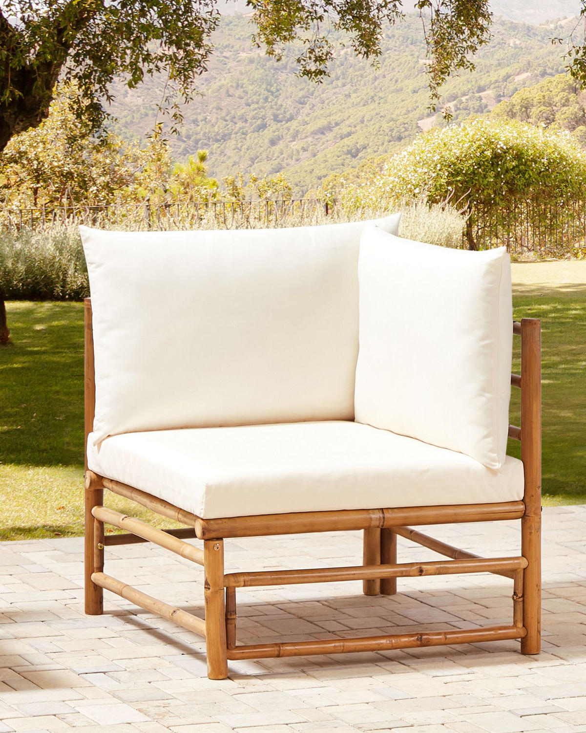 GARTENSTUHL Holz Cremeweiß Cerreto - Hellbraun/Weiß, Holz (67/80/67cm) - Beliani