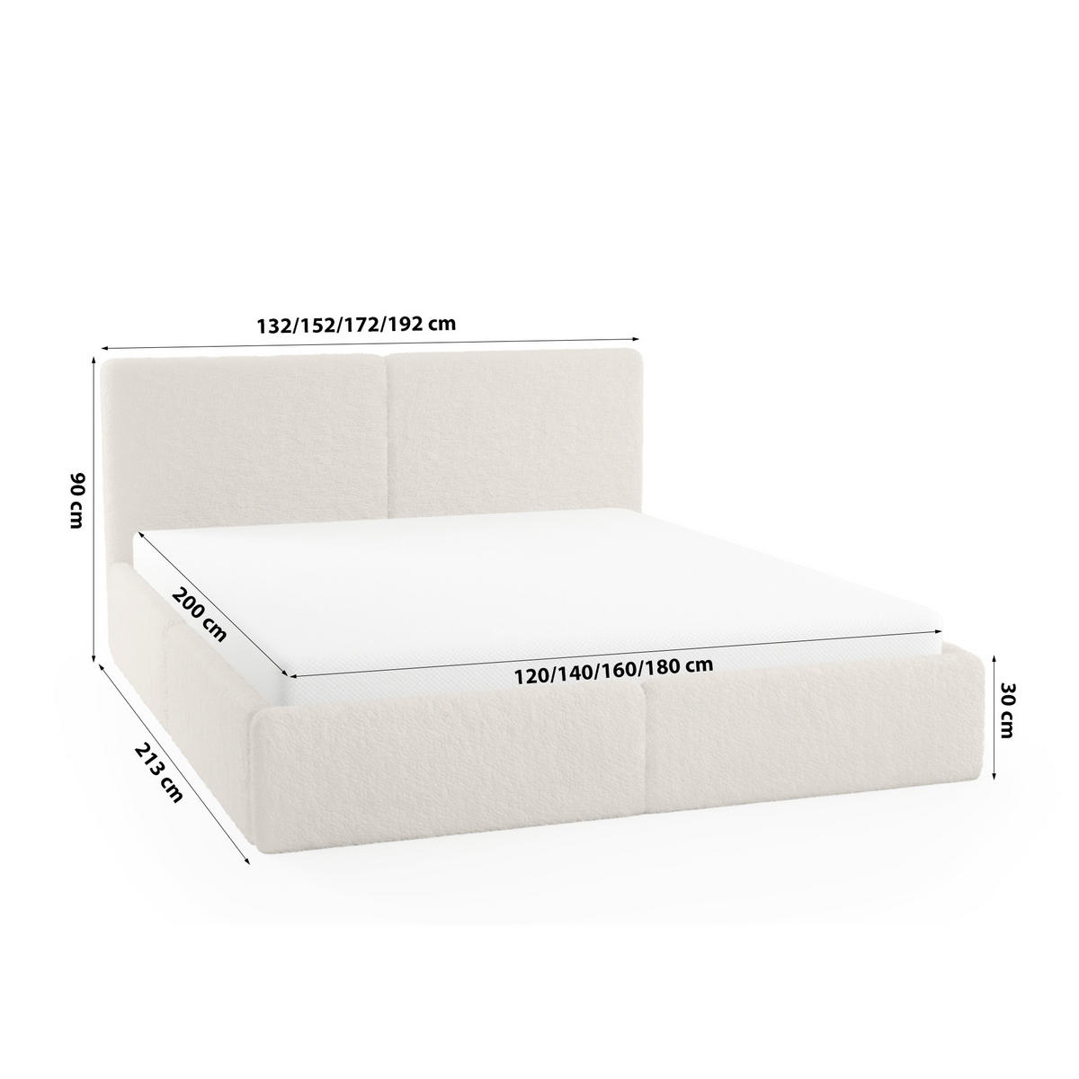 POLSTERBETT Toreira Slim 140x200 cm Beige - Beige, Holz/Textil (140/200cm) - Fedve