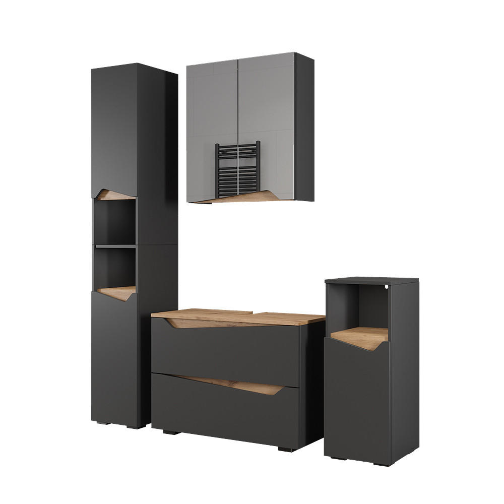 KOUPELNOVÝ NÁBYTEK Marelle Antracit/Artisan - antracitová/dub artisan, kompozitní dřevo (80/57.5/35cm) - Vicco