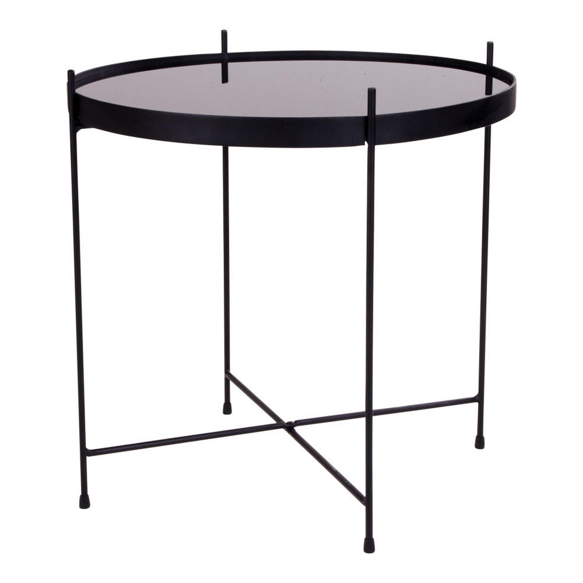 COUCHTISCH schwarz Stahl, Glas - Schwarz, Holzwerkstoff (48/48/48cm) - ebuy24