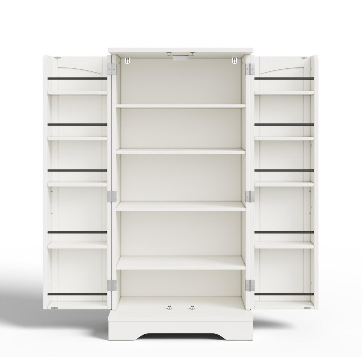 HOCHSCHRANK mit LED-Sensorlicht 120 x 60 x 40 cm MDF Weiß - Weiß, Holzwerkstoff (40/120/60cm) - Meubliv
