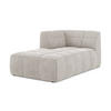 SOFAELEMENT Links Samt Stoff Beige - Creme/Schwarz, Holzwerkstoff/Kunststoff (101/77/175cm) - Makamii