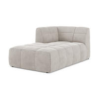 SOFAELEMENT Links Samt Stoff Beige - Creme/Schwarz, Holzwerkstoff/Kunststoff (101/77/175cm) - Makamii
