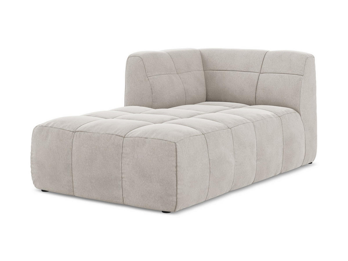 SOFAELEMENT Links Samt Stoff Beige - Creme/Schwarz, Holzwerkstoff/Kunststoff (101/77/175cm) - Makamii