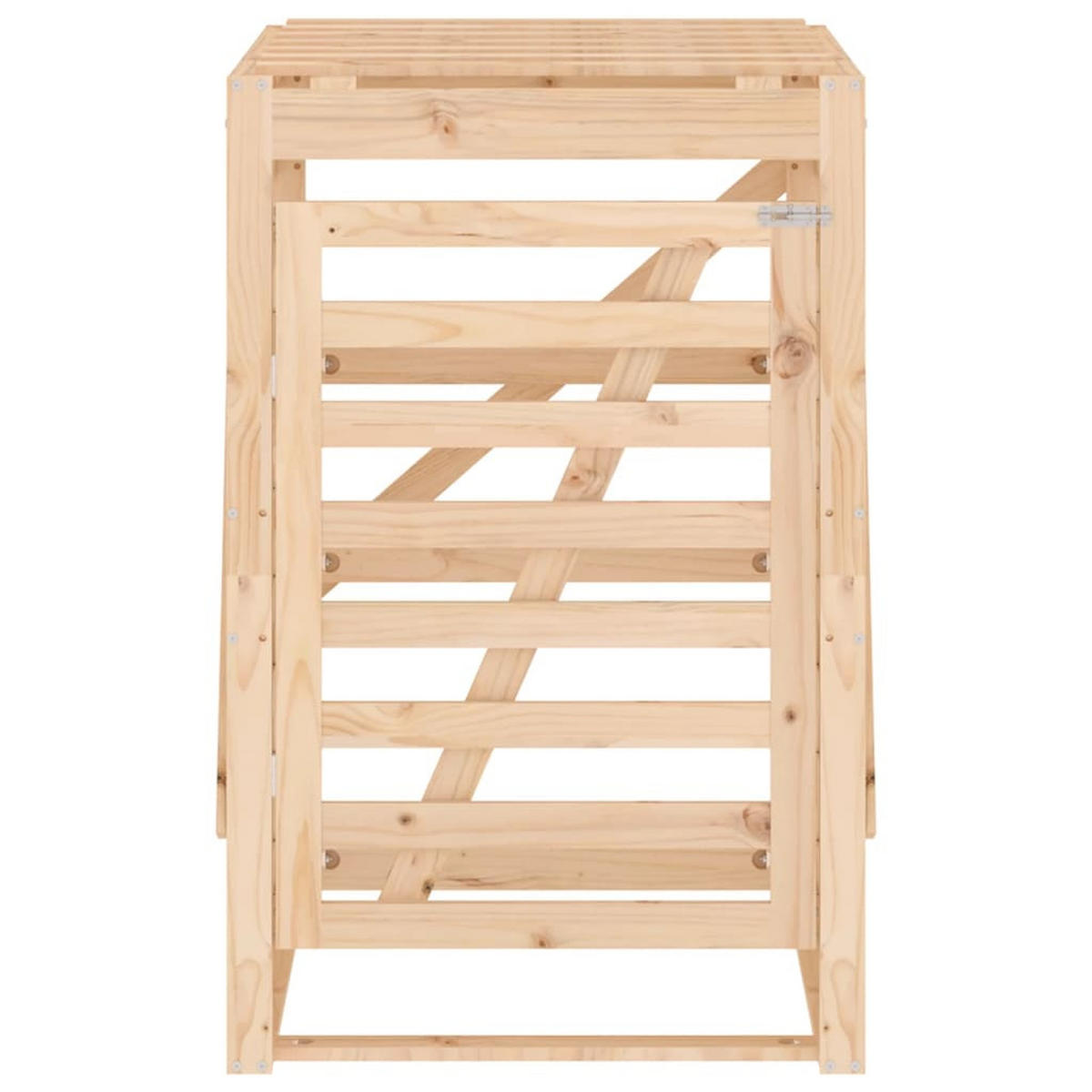 1ER Mülltonnenbox Kiefernholz BOUMI | 84x90x128,5cm Natur | Für 1 Tonne - Naturfarben, Holz (84/128.5/90cm) - DELUKE